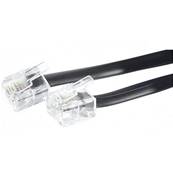 Cordon téléphonique RJ12 (6P6C) méplat noir 3m