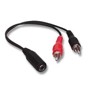 Cordon adaptateur éco Jack 3,5mm stéréo F vers 2 RCA M - 0.2m