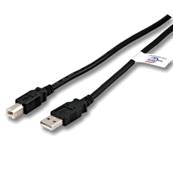 Cordon USB 2.0 (480 Mbps) type A vers B mâle/mâle noir - 0.5m 