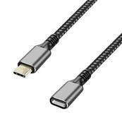 Rallonge USB3.2 (10 Gbit/s) Type-C M/F, PD, alu, 2m