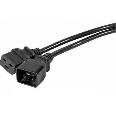 Rallonge secteur HO5VVF 3x1.5mm² IEC C20 / IEC C19 noir 5m