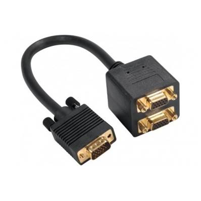 Cordon splitter 1 VGA M vers 2 VGA F monobloc - 0.3m