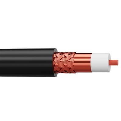 HF257 Câble coaxial 50 Ohms faible perte noir Ø 7.3 mm