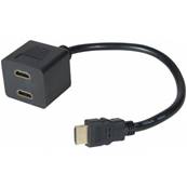 Cordon splitter 1 HDMI M vers 2 HDMI F - 0.3m